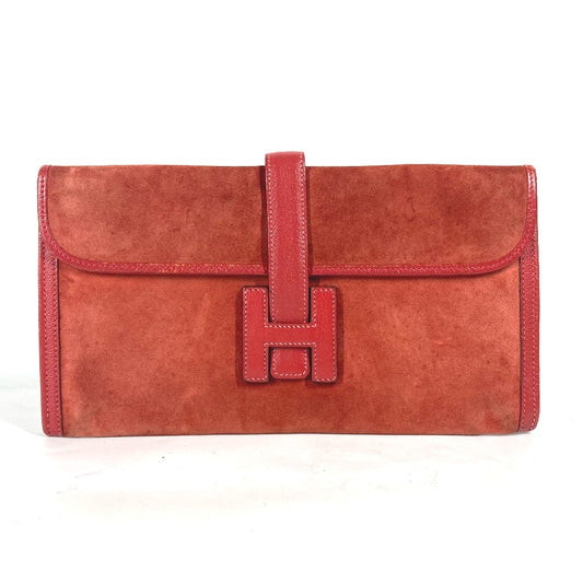 HERMES カバン Hロゴ ジジェ エラン セカンドバッグ カバン クラッチバッグ レザー レディース レッド