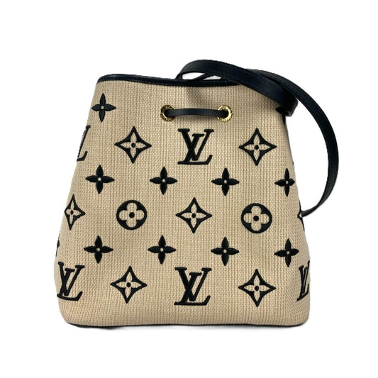 LOUIS VUITTON M23080 Monogram By The Pool Neo Noe MM กระเป๋าสะพายข้าง กระเป๋าทรงถุงผ้า คอตตอน ผู้หญิง สีดำ