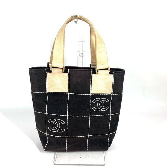 CHANEL チョコバー CC ココマーク カバン トートバッグ ハンドバッグ キャンバス レディース ブラック
