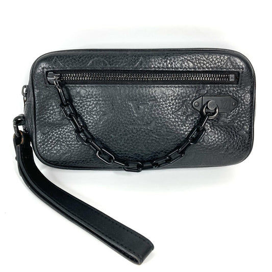 LOUIS VUITTON M55703 モノグラムトリヨン チェーン ポシェットヴォルガ カバン ポーチ セカンドバッグ ストラップ付 クラッチバッグ トリヨンレザー ユニセックス ノワール ブラック