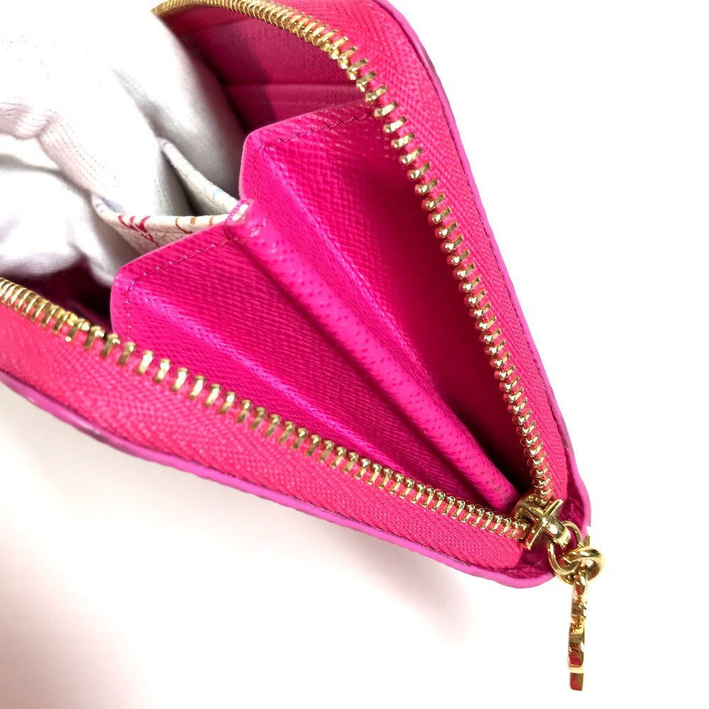LOUIS VUITTON M14144 Japan-exclusive Epi Leather Zippy Coin Purse by Takashi Murakami. This wallet features a round zipper and is crafted from Epi leather. It's a cute pink design.