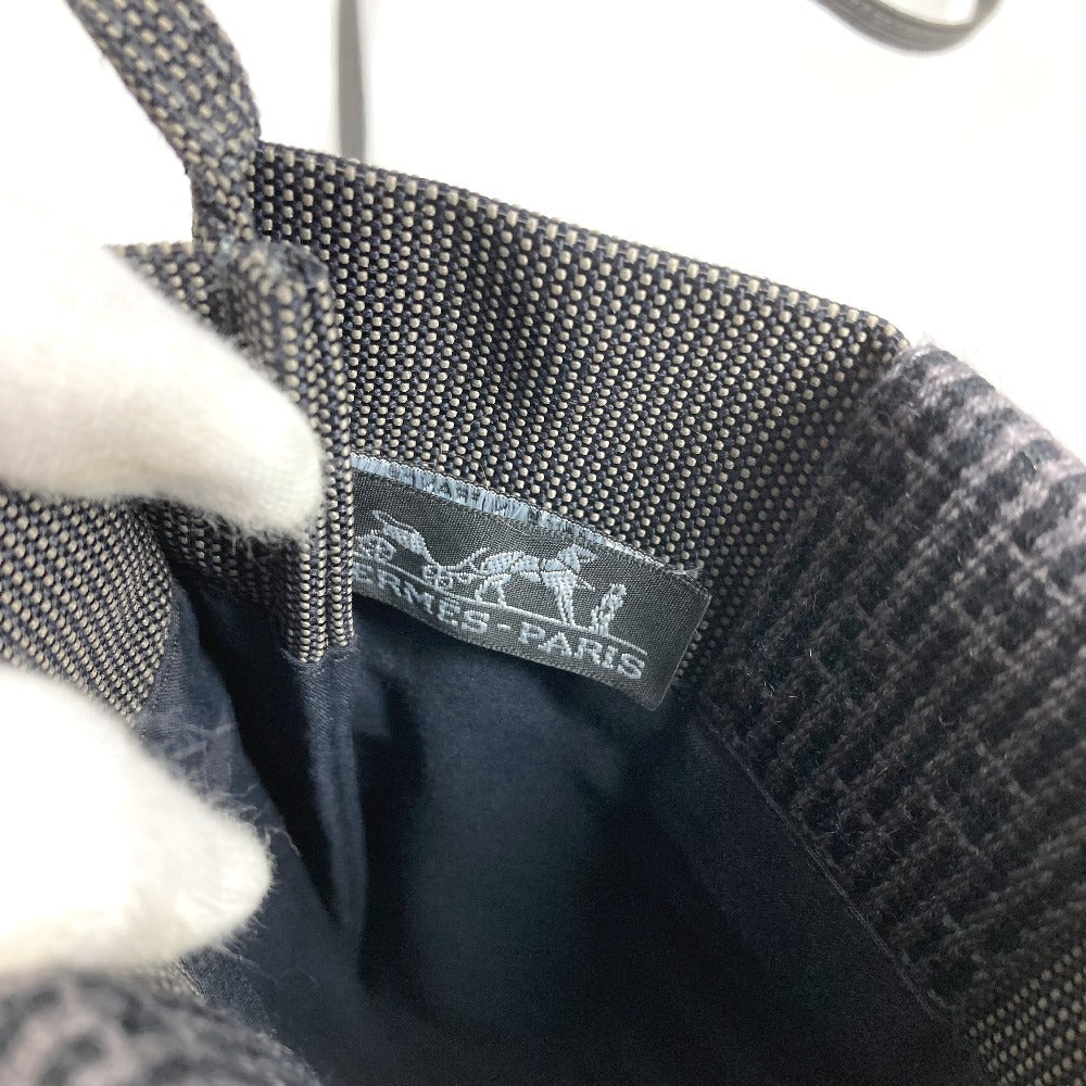 HERMES エールライン ポーチ ポシェット 斜め掛け ショルダーバッグ ポリエステル ユニセックス グレー