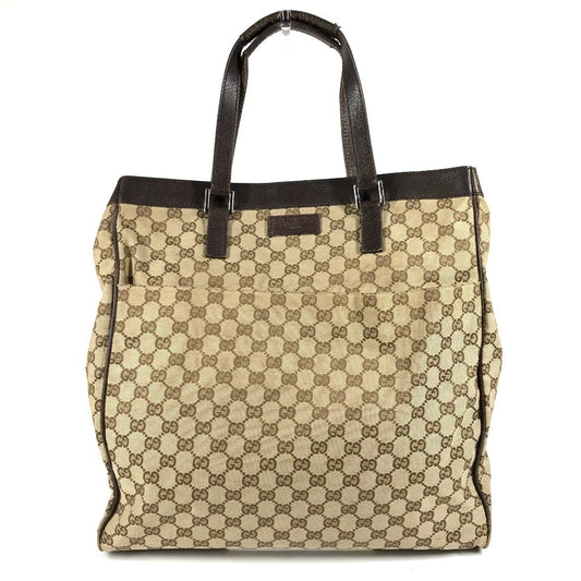 GUCCI 152601 GG ロゴ カバン 縦型トート トートバッグ 肩掛け ショルダーバッグ GGキャンバス/レザー ユニセックス ベージュ