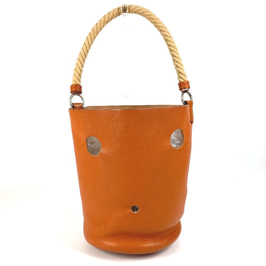 HERMES 肩掛け ハンドバッグ マンジョワールMM マンジョワール MM バケツ型 ロープハンドル カバン ショルダーバッグ トリヨンクレマンス レディース オレンジ
