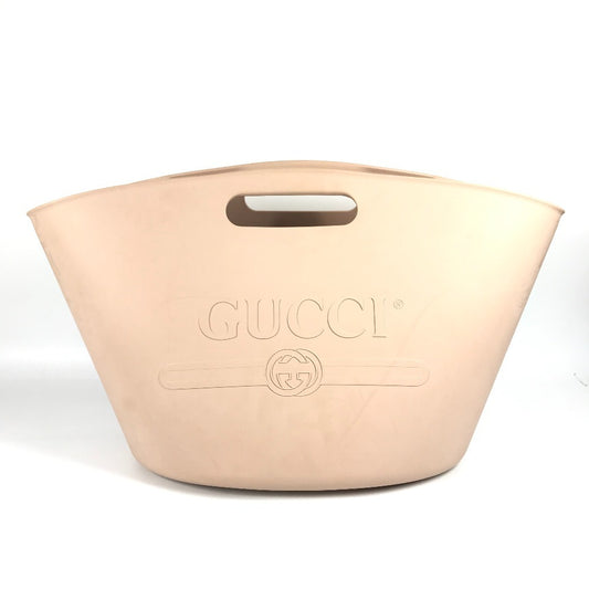 GUCCI 511261 バケツバッグ ロゴ ランドリーバッグ カバン ハンドバッグ ラバー レディース ベージュ