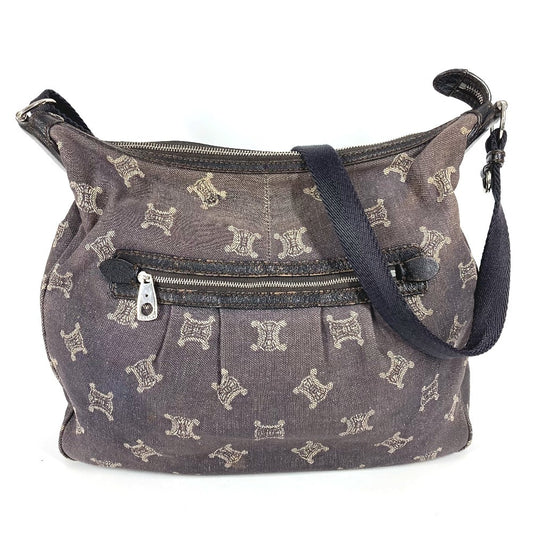 CELINE Macadam Logo Crossbody Shoulder Bag in Navy Denim
