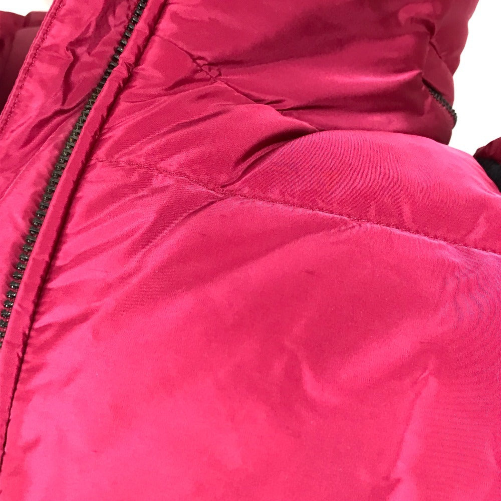 MIUMIU Logo Hooded Short Poncho, Down Jacket, Polyamide, Women's, Pink