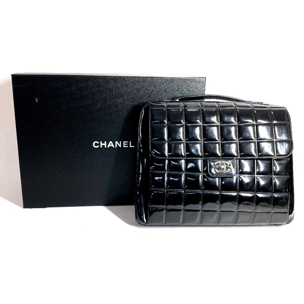 CHANEL Flap CC Coco Mark Logo Beach Bag, Handbag, Document Bag, Briefcase, Business Bag, Enamel, Unisex, Black