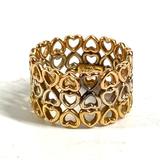 TIFFANY & Co. 18K Gold Crown of Hearts Triple Heart Ring, Au750, Women's, Gold