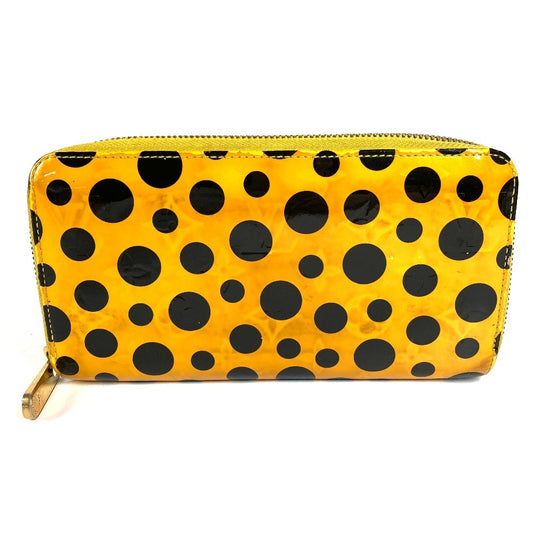 LOUIS VUITTON M91571 ドットインフィニティ 草間彌生 水玉 ジッピー ウォレット ロングウォレット ラウンドファスナー 長財布 パテントレザー レディース イエロー