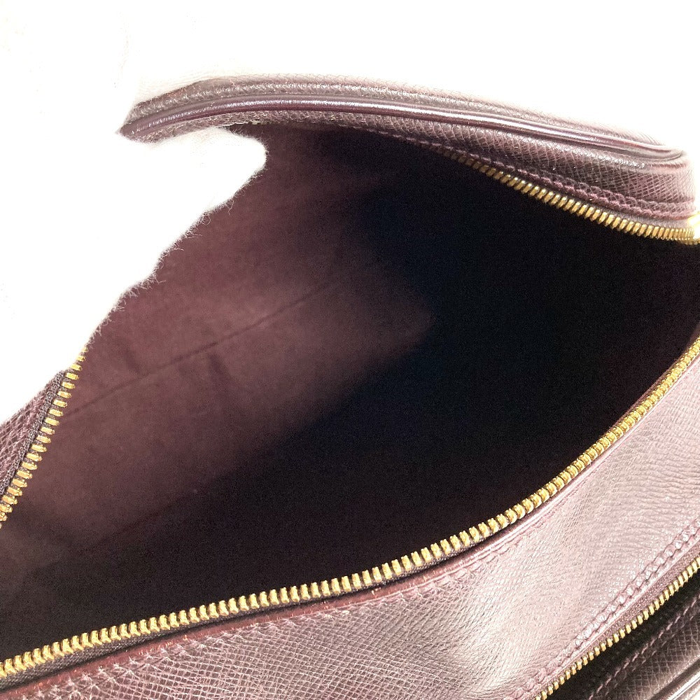LOUIS VUITTON M30156 Taiga Reporter PM Reporter PM Bag Crossbody Double Zipper Shoulder Bag Taiga Leather Unisex Acajou Purple