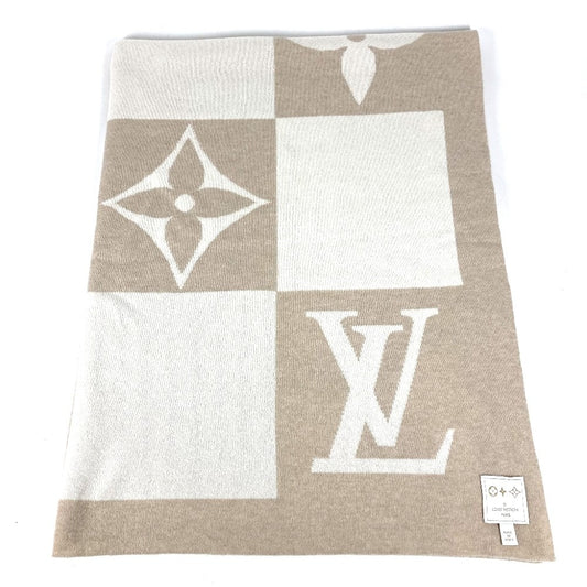 LOUIS VUITTON GI0742 ダミエチェッカー モノグラム ベビー ブランケット インテリア BABY ベビー 毛布 ブランケット カシミヤ キッズ デューン ベージュ