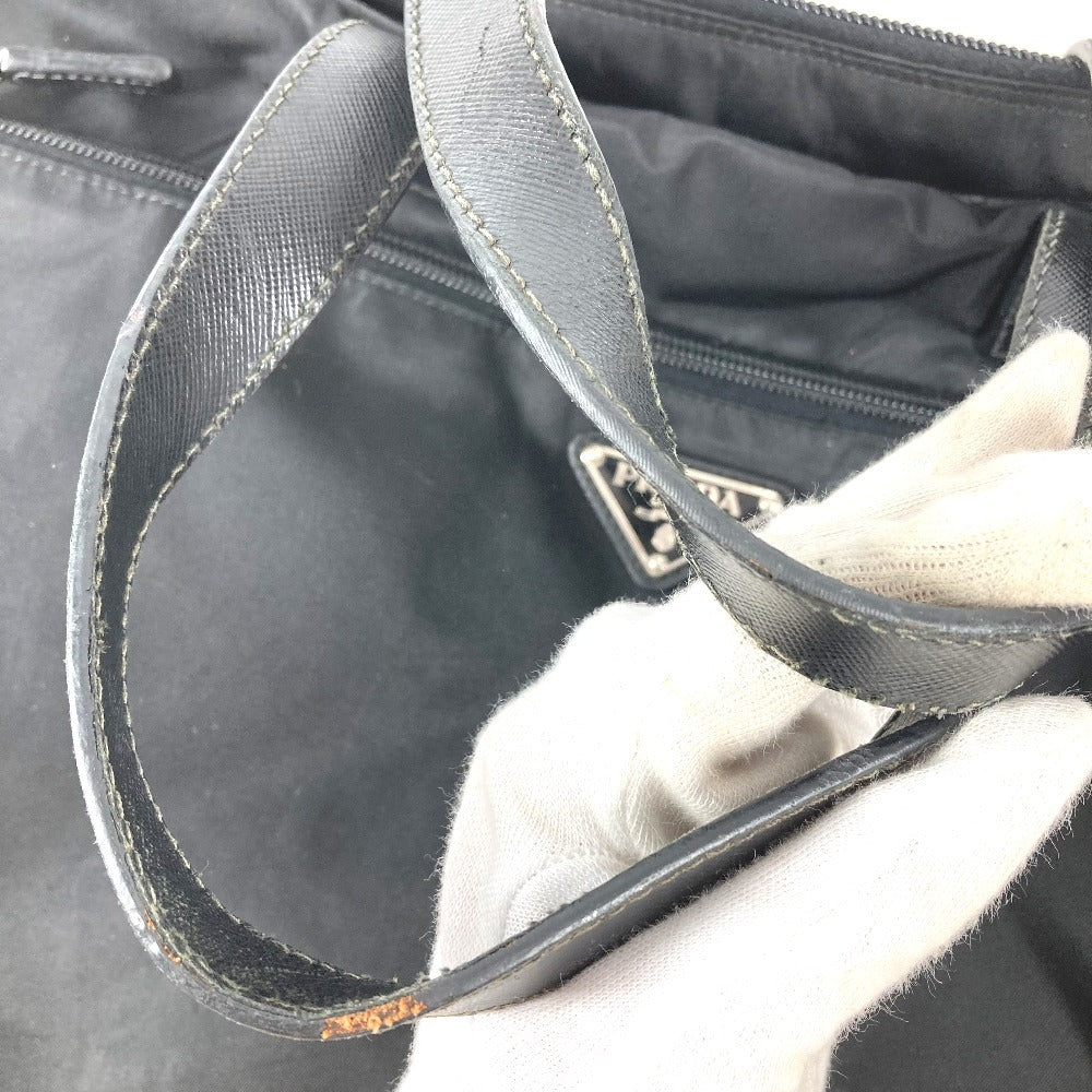 PRADA Briefcase Document Bag Triangle Logo Triangle Logo Plate Bag Tote Bag Shoulder Bag 2-Way Bag Shoulder Bag Business Bag Leather/Nylon Unisex Black