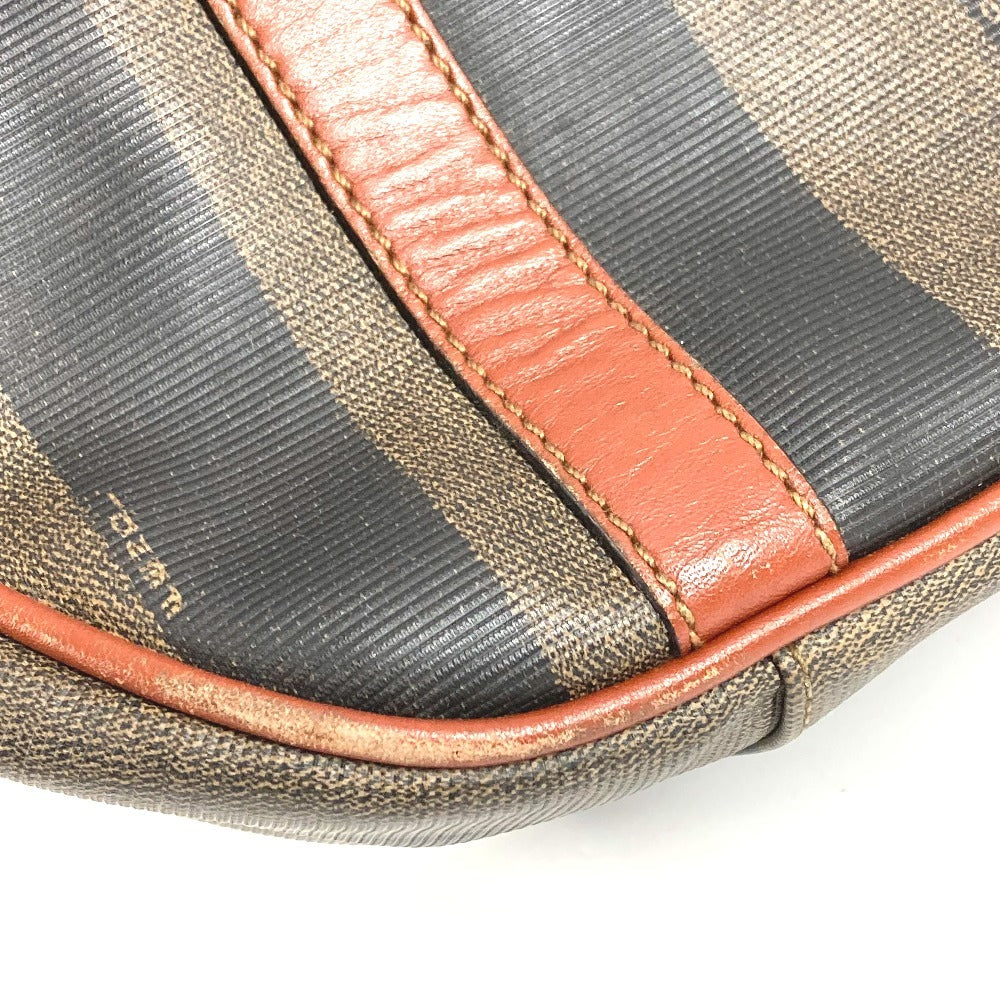 FENDI Vintage Logo Pecan Bag Tote Bag Flap Handbag PVC/Leather Unisex Khaki