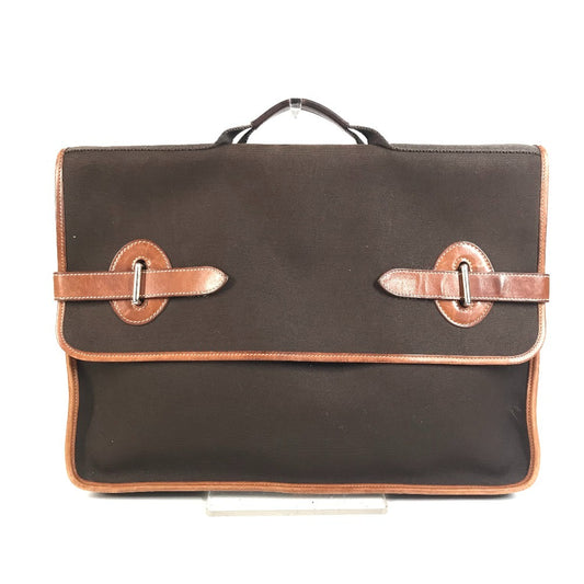 HERMES ブエナベンチュラ MM ブエナベンチュラMM カバン ハンドバッグ ブリーフケース トートバッグ フラップ ビジネスバッグ レザー/キャンバス ユニセックス ブラウン