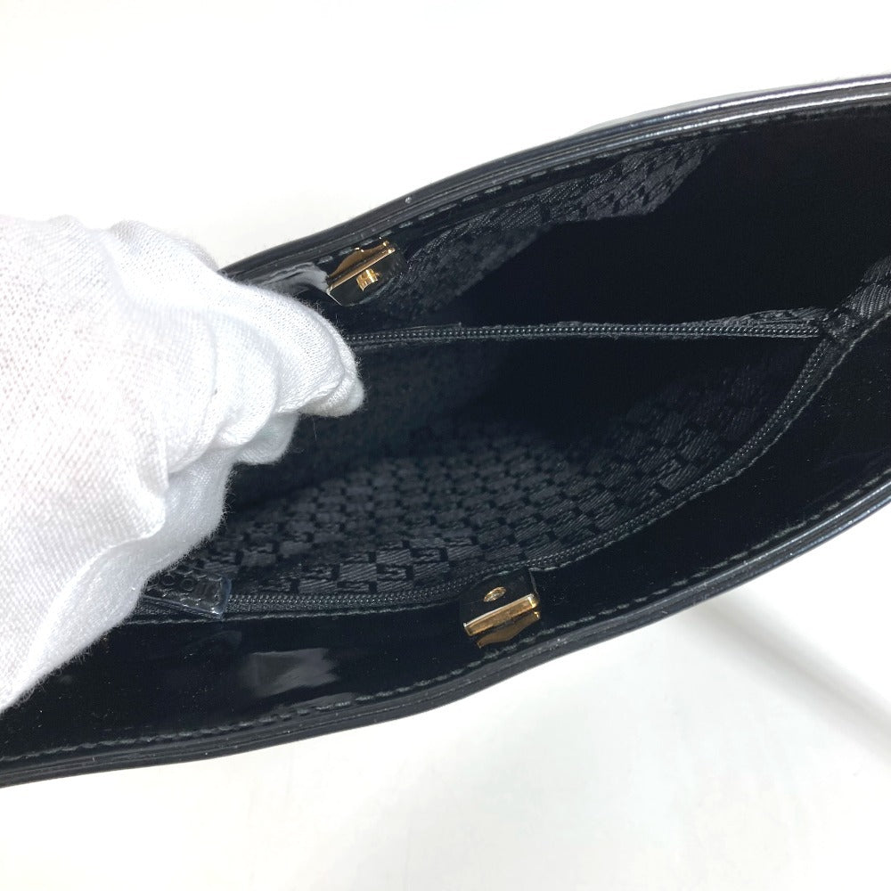 GUCCI 001 4231 ヴィンテージ ロゴ ストライプ カバン 肩掛け トートバッグ ショルダーバッグ キャンバス ユニセックス ブラック