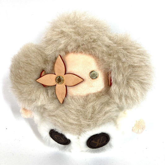 LOUIS VUITTON M02324 Monogram Bag Charm My Vivienne bag charm fur Key Holder Fox Beige/White x Brown Used