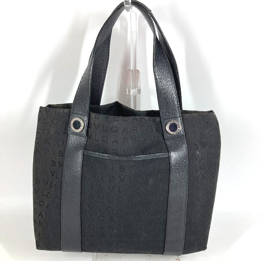 BVLGARI ポーチ付き ブルガリブルガリロゴ カバン ハンドバッグ トートバッグ ショルダーバッグ レザー/キャンバス ユニセックス ブラック
