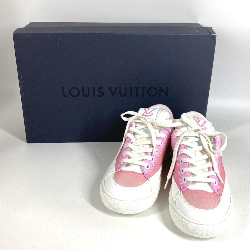 LOUIS VUITTON 1AA16R チャーリーライン モノグラム ロゴ 紐 シューズ 靴 スニーカー キャンバス/レザー レディース ピンク
