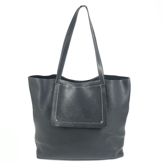HERMES ステッチ カバセリエ46 カバセリエ 46 カバン トートバッグ 肩掛け ショルダーバッグ レザー ユニセックス ブラック