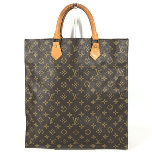 LOUIS VUITTON M51140 Monogram Sac Plat Tote Bag Vertical Tote Hand Bag MonogramCanvas Brown Used