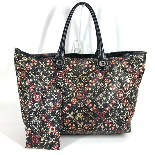 CHANEL 総柄 ココマーク ロゴ ココトラベル GM ココトラベルGM ラージ ショルダーバッグ 肩掛け カバン ポーチ付き トートバッグ PVC/レザー レディース ブラック