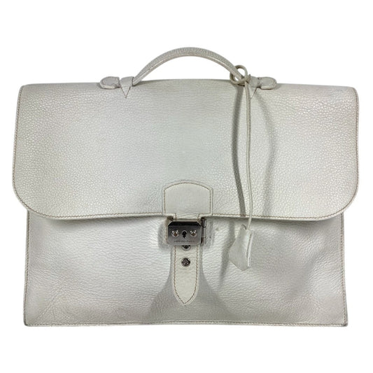 HERMES サックアデペッシュ 38 サックアデペッシュ38 トートバッグ 肩掛け ハンドバッグ ビジネスバッグ レザー ユニセックス ホワイト