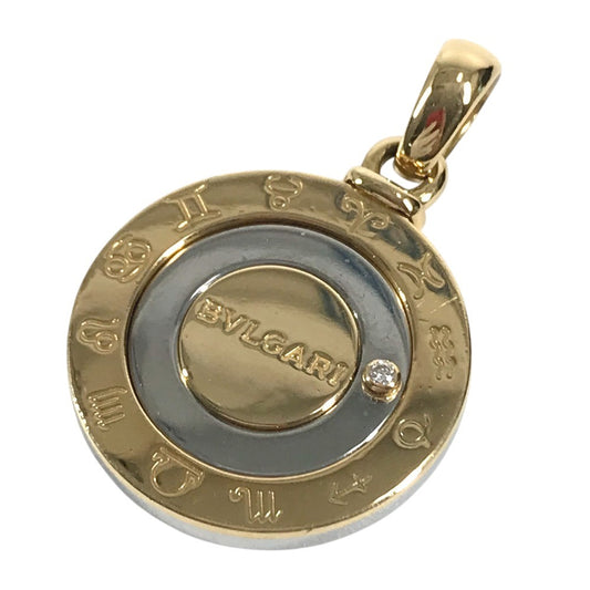 BVLGARI K18 金 18K ホロスコープ ダイヤ ダイヤモンド 1PD ネックレス チョーカー ジュエリー アクセサリー ペンダントトップ YG750 ユニセックス ゴールド