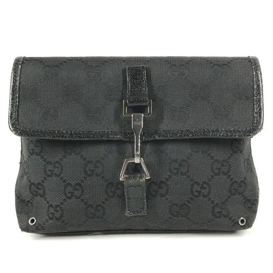 GUCCI 92543 Logo GG Jackie Belt Bags, Bags, Waist Pouches body bag GGCanvas/Leather Black Used