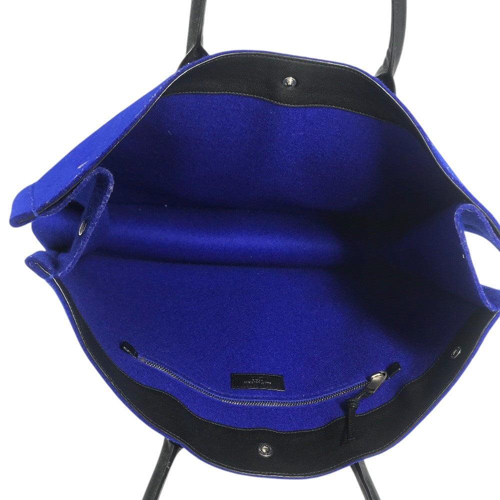 SAINT LAURENT PARIS 509415 RIVE GAUCHE Bag Shoulder Bag Tote Bag felt / Leather blue/Black Used