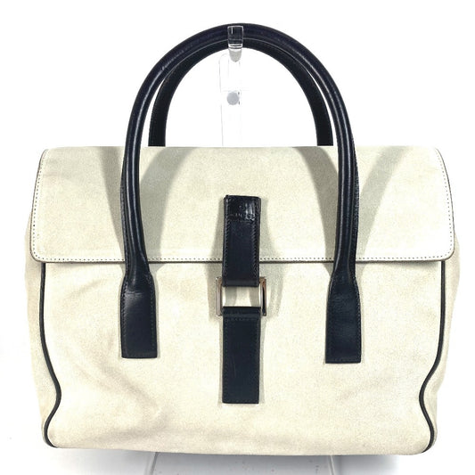 GUCCI 000 0844 ヴィンテージ ロゴ カバン トートバッグ フラップ ハンドバッグ スエード/レザー ユニセックス ブラック