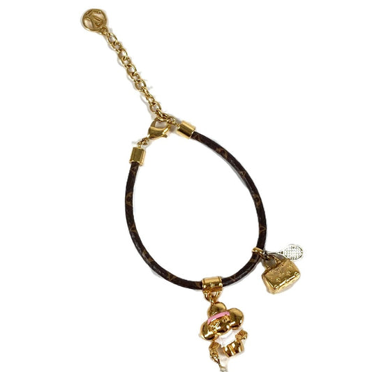 LOUIS VUITTON M8293Z Monogram Vivienne Tennis Accessories bangle Bracelet MonogramCanvas Brown Used