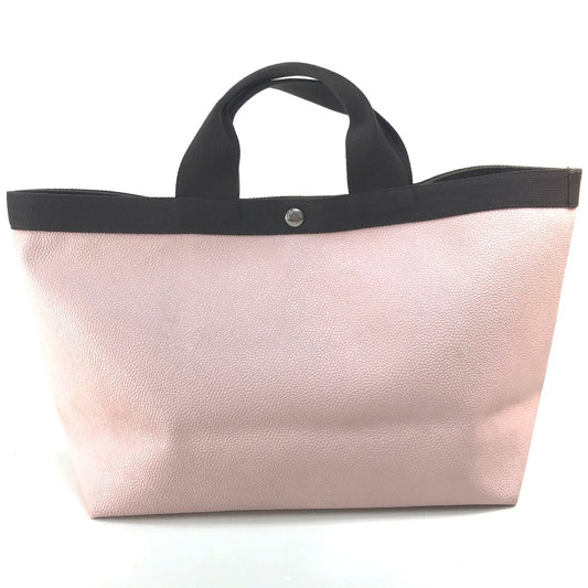 Herve Chapelier 舟型 カバン トートバッグ ハンドバッグ キャンバス レディース ライトピンク×ブラウン