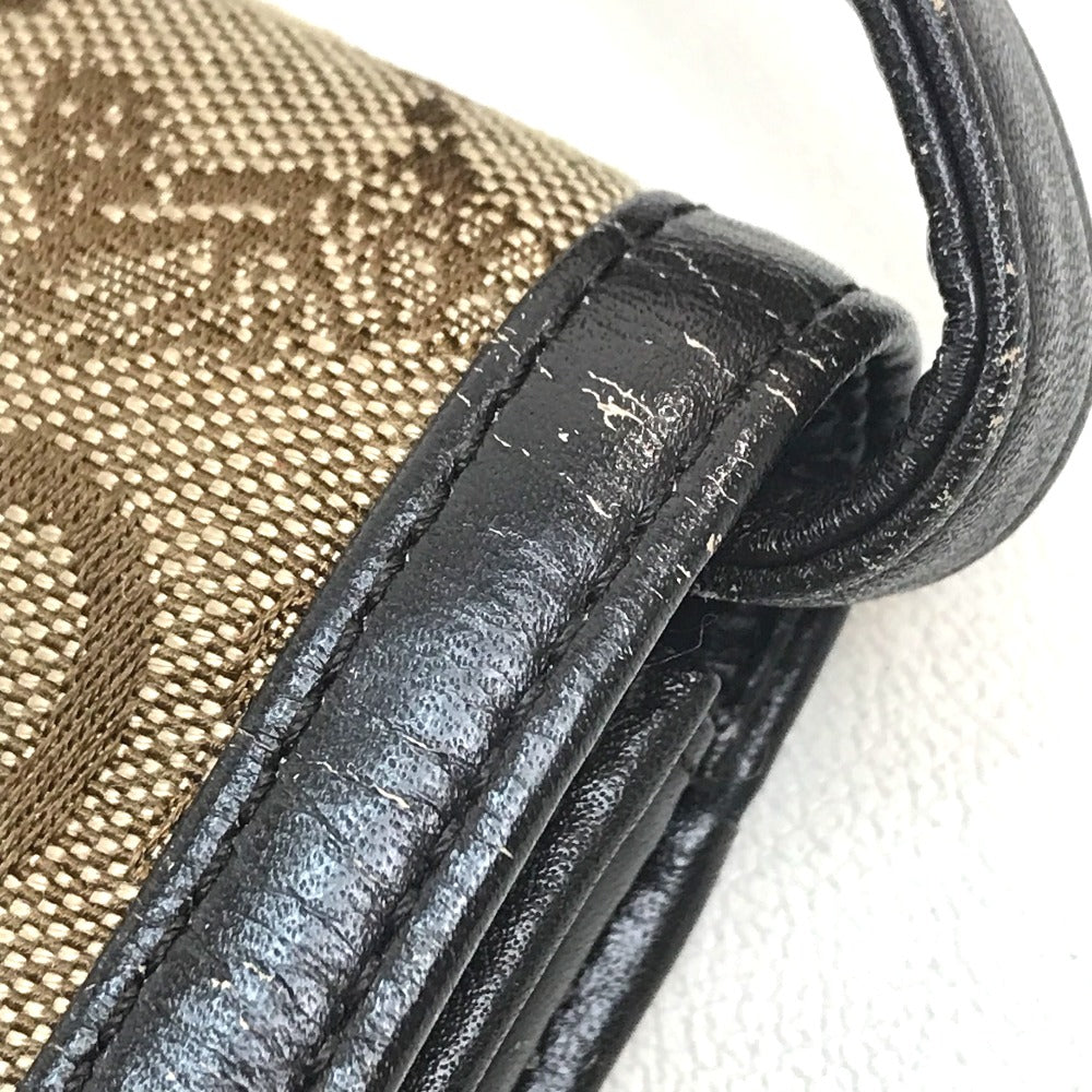CELINE 馬車金具 ロゴ ヴィンテージ カバン オールド ショルダーバッグ キャンバス/レザー レディース ベージュ×ダークブラウン