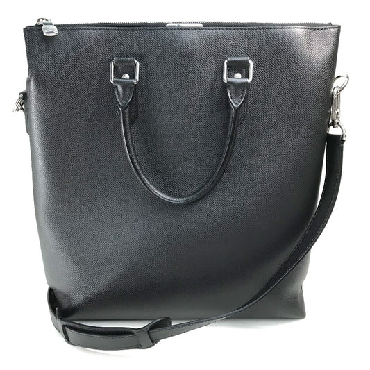 LOUIS VUITTON M33433 タイガ アントン・トート カバン 2WAY ショルダーバッグ ハンドバッグ タイガレザー メンズ ノワール ブラック×シルバー金具