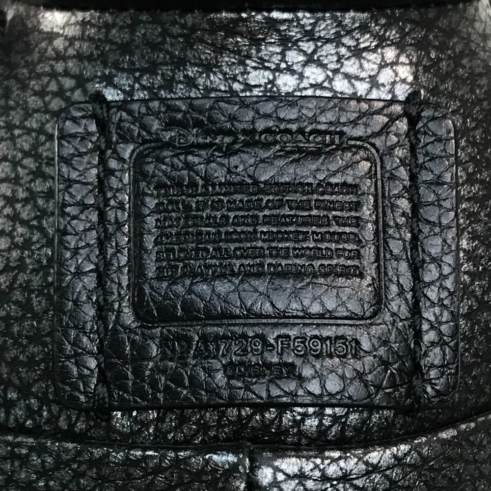 COACH F59151 75周年記念 ミッキーマウス ドールS Disney×COACH ぬいぐるみ レザー ユニセックス ブラックシルバー(メタリック)