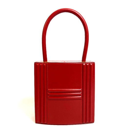 HERMES カデナケリー カバン ハンドバッグ ボックスカーフ レディース ルージュヴィフ レッド