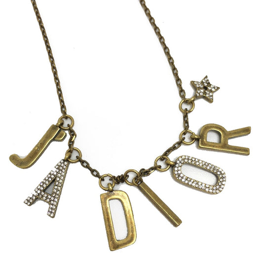 Dior アクセサリー/ファッション小物 JADIOR ラインストーン ネックレス GP レディース ブロンズゴールド