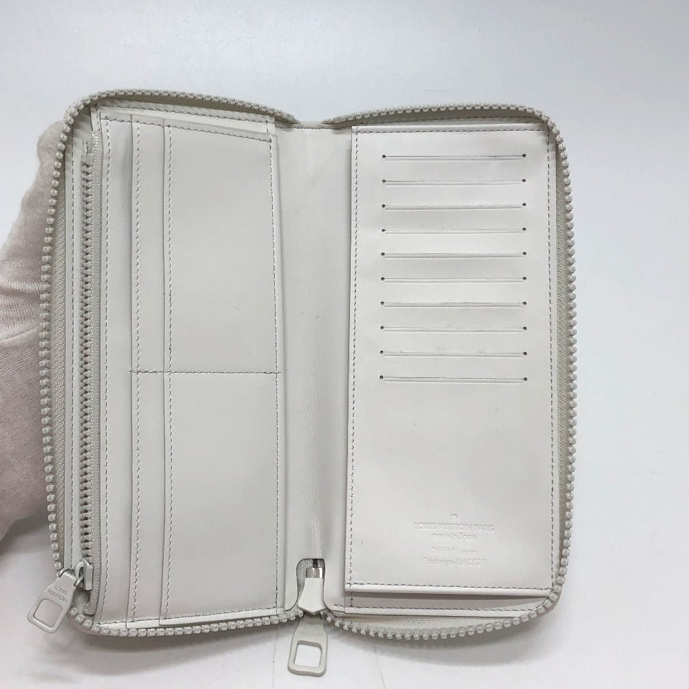 LOUIS VUITTON M80337 Zippy Wallet Vertical Wallet LV Friend Long Wallet Taurillon Clemence Leather Men's White