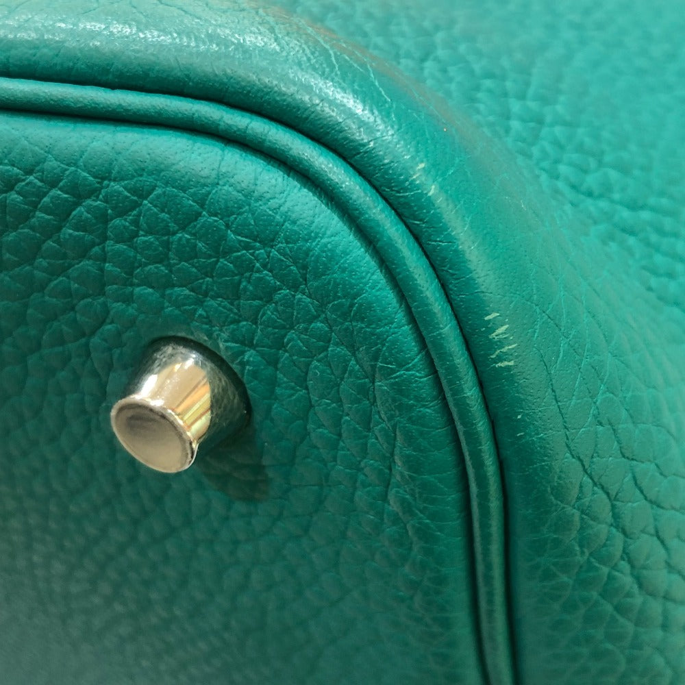 HERMES Picotin Lock Eclat MM 22 Handbag in Taurillon Clemence Leather, Women's, Vert Veron, Green
