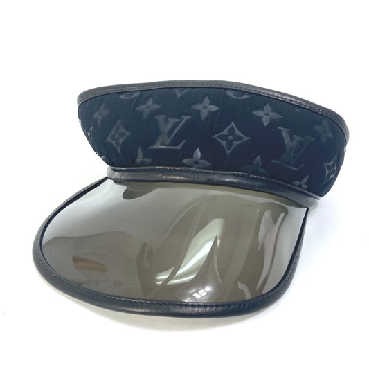 LOUIS VUITTON モノグラム 帽子 サンバイザー ナイロン レディース ブラック