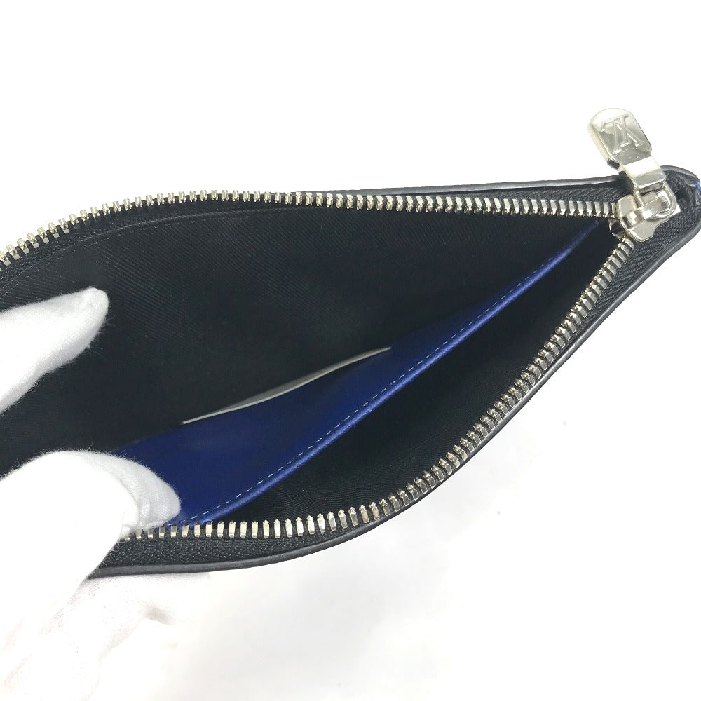 LOUIS VUITTON M30278 Taiga Rama Pochette Discovery PM Clutch Bag, Small Item Pouch, Leather, Men's, Blue