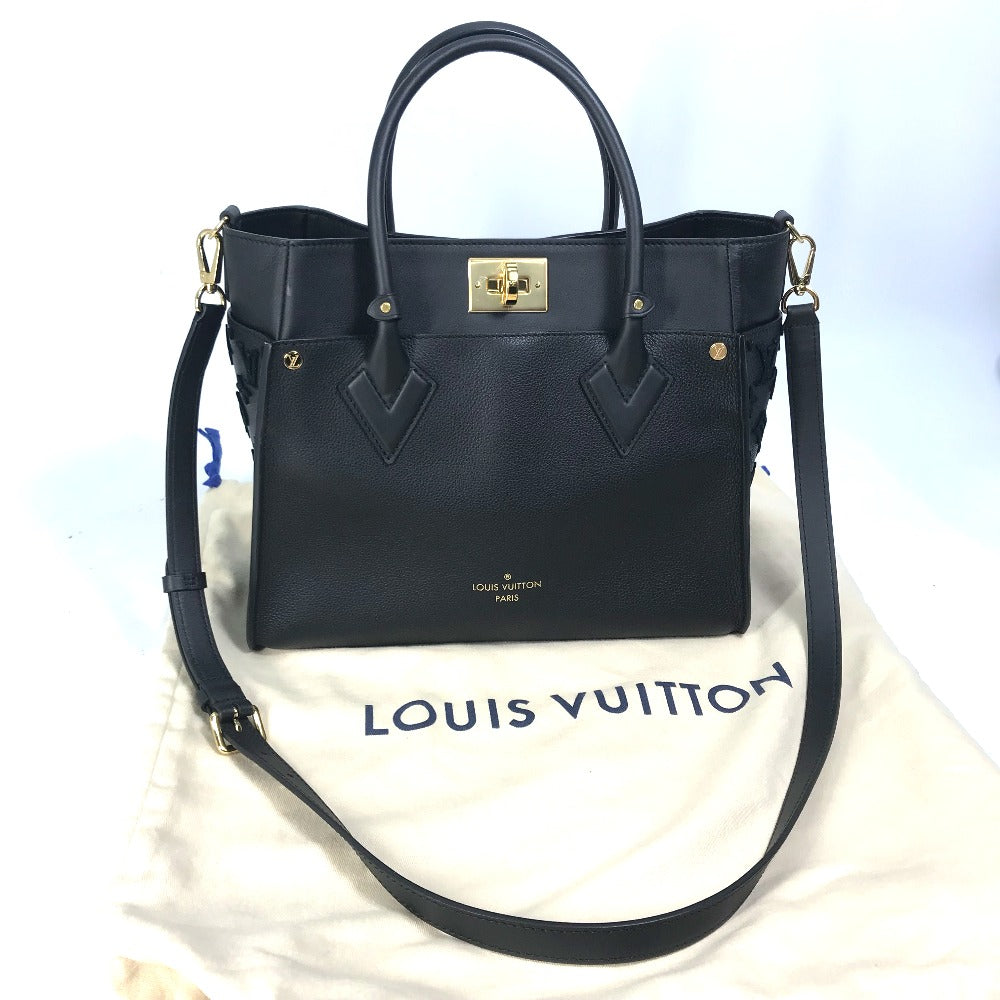 LOUIS VUITTON M53826 Monogram Tuftage LV Logo On My Side MM Bag, 2-Way Tote Bag, Shoulder Bag, Handbag, Leather, Women's, Black