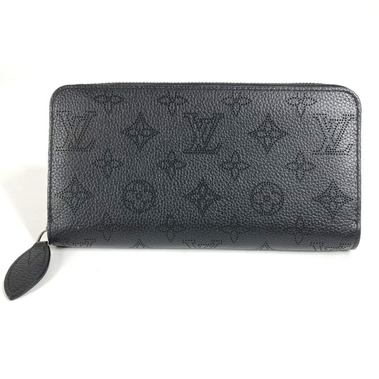 LOUIS VUITTON M61867 モノグラムマヒナ ジッピーウォレット ラウンドファスナー 長財布 モノグラムマヒナ レディース ブラック