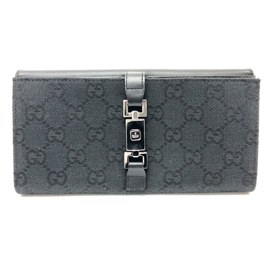GUCCI 035.2184 GG ジャッキー 長財布 2つ折り財布 GGキャンバス レディース ブラック
