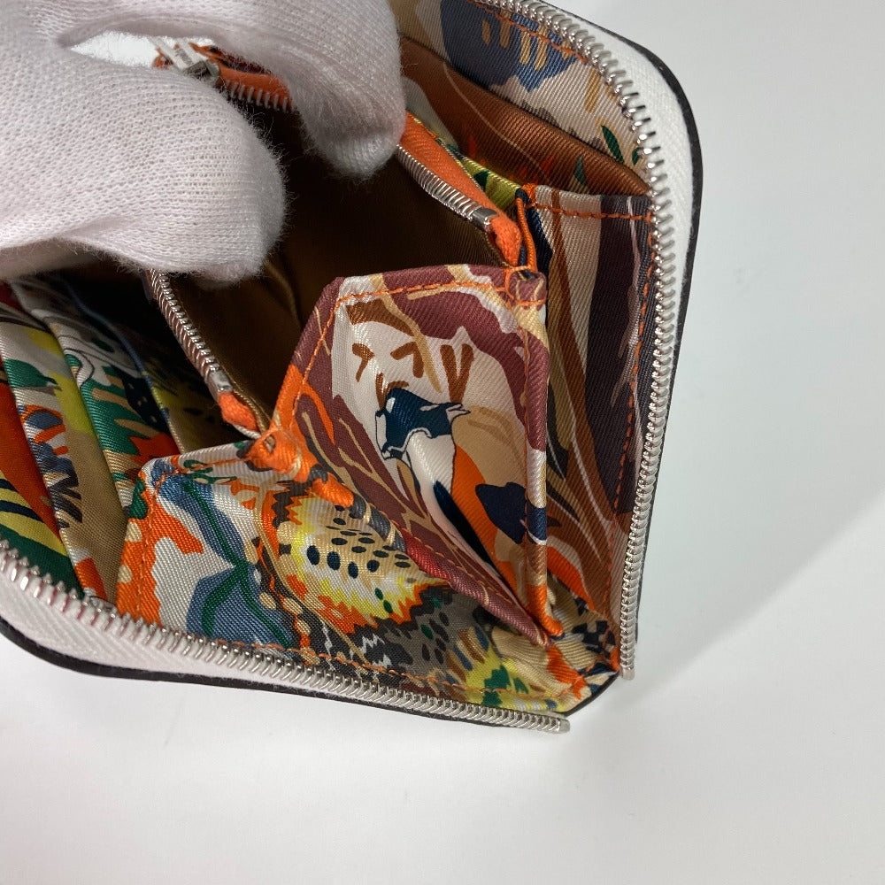HERMES アザップ シルクイン コンパクト 小銭入れ 財布 コインケース レザー レディース ホワイト
