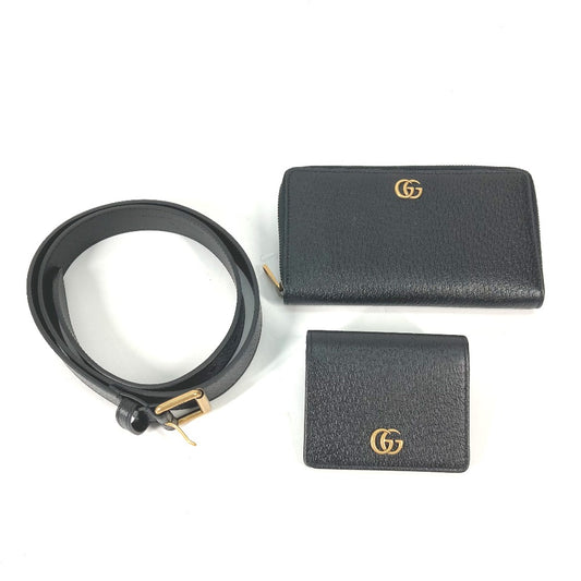 GUCCI 699304 ベルトバッグ ウエストバッグ GG ラウンドファスナー長財布&カードケース&ベルト 長財布 レザー メンズ ブラック