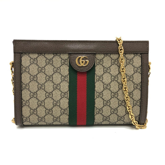 GUCCI 503877 オフィディア GG スモール チェーン カバン ショルダーバッグ GGスプリームキャンバス レディース ブラウン