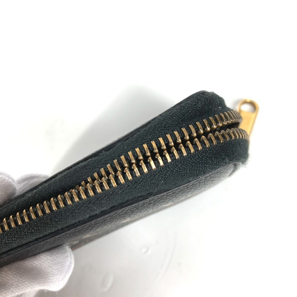 GUCCI 496319 小銭入れ 財布 ロゴ ラウンドファスナー コインケース レザー レディース ブラック