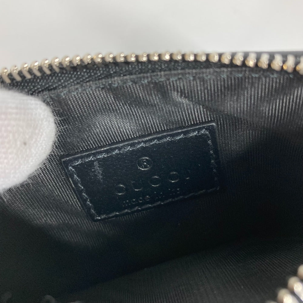 GUCCI 697717 GGスプリーム インターロッキングG カードケース フラグメントケース 財布 小銭入れ コインケース PVC/レザー メンズ ブラック